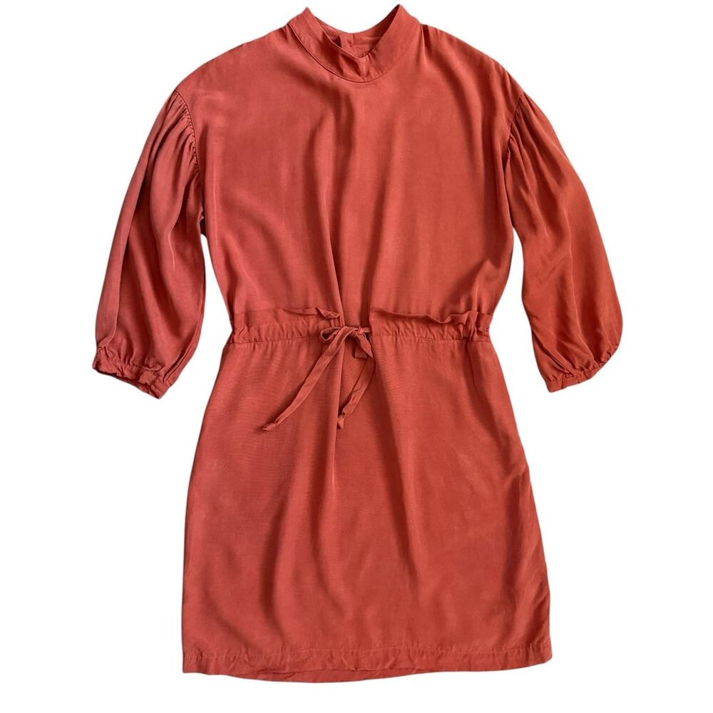 Eve Gravel Sonora Cinch Waist Dress Burnt Orange Pockets Size Small - Picture 10 of 13